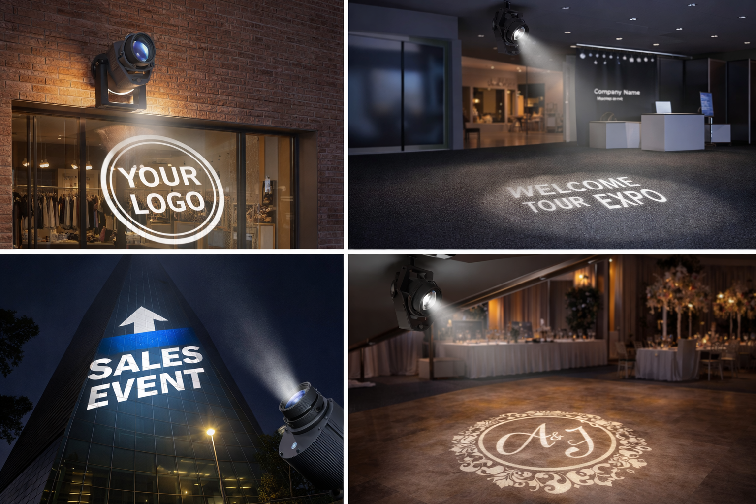 Waterproof Indoor/Outdoor Custom Logo LED Projection Light - 160W IP65